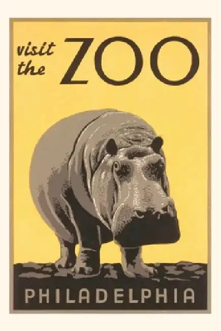 Vintage Journal Hippo, Philaadelphia Zoo by Found Image Press