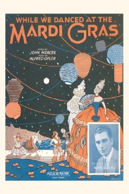 Vintage Journal Sheet Music for While We Danced at the Mardi Gras by Found Image Press