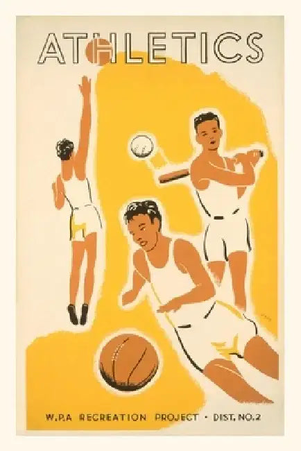 Vintage Journal WPA Athletics Poster by Found Image Press