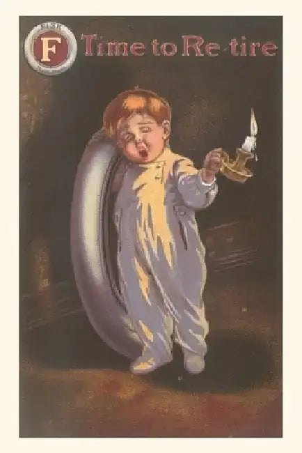 Vintage Journal Sleepy Boy with Tire and Candle by Found Image Press