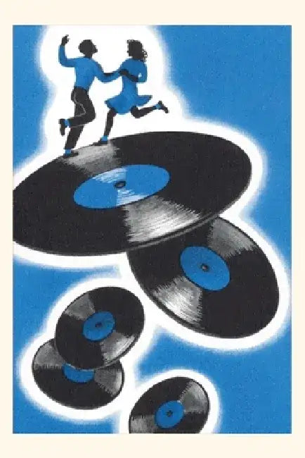 Vintage Journal Jitterbuggers and LPs, Blue by Found Image Press