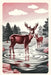 Vintage Journal Deer in Stream by Found Image Press