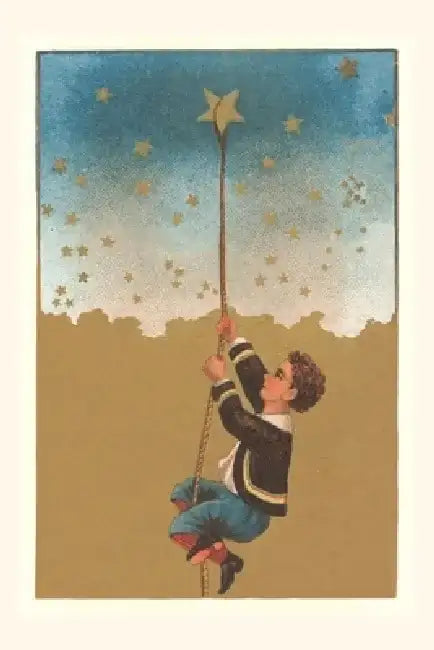 Vintage Journal Boy Hanging on a Star by Found Image Press