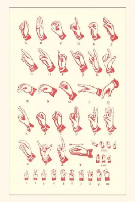 Vintage Journal Sign Language Alphabet by Found Image Press