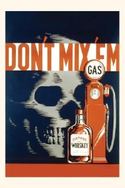Vintage Journal Don't Mix Gas and Whiskey by Found Image Press