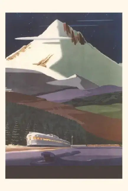 Vintage Journal Streamlined Train and Mountain by Found Image Press