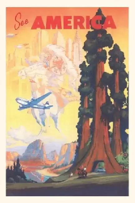 Vintage Journal America Travel Poster, Sequoias by Found Image Press