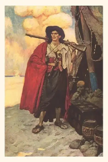 Vintage Journal Pirate with Treasure and Rifle by Found Image Press