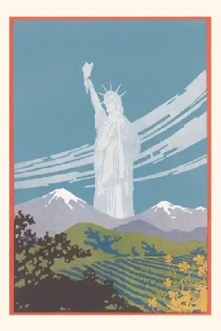 Vintage Journal Statue of Liberty in Mountains by Found Image Press