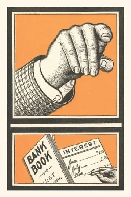 Vintage Journal Pointing Hand, Bank Book by Found Image Press
