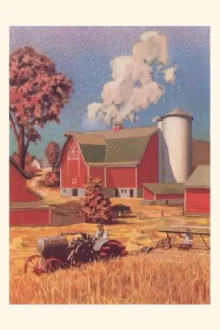 Vintage Journal Barn and Thresher by Found Image Press