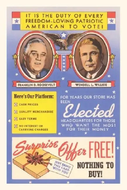 Vintage Journal Vote, Ad for Store by Found Image Press