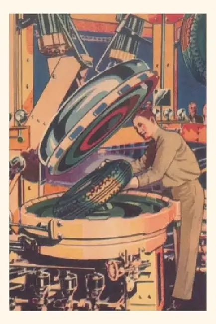 Vintage Journal Worker at Tire Factory by Found Image Press