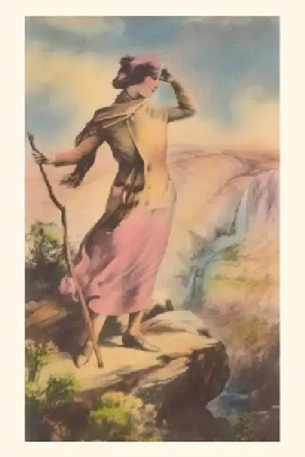 Vintage Journal Woman on Cliff Edge by Found Image Press