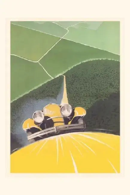 Vintage Journal Car Driving Uphill by Found Image Press