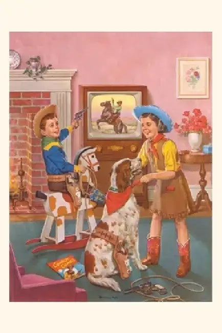 Vintage Journal Kids Playing Cowboys by Found Image Press