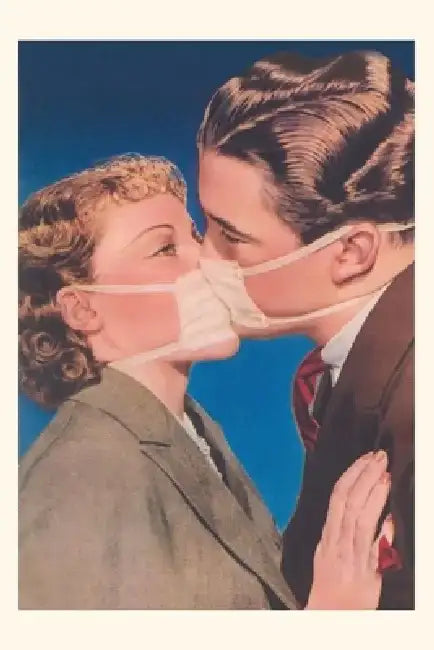 Vintage Journal Couple with Masks Kissing by Found Image Press