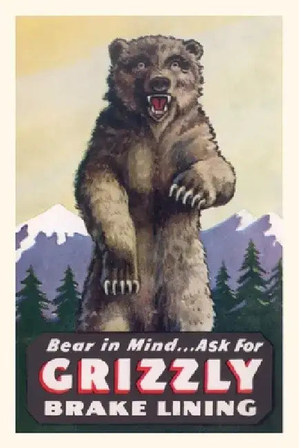 Vintage Journal Grizzly Brake Lining Ad by Found Image Press