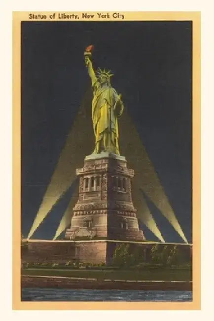 Vintage Journal Night, Statue of Liberty, New York City by Found Image Press