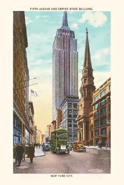 Vintage Journal Fifth Avenue, Empire State Building, New York City by Found Image Press