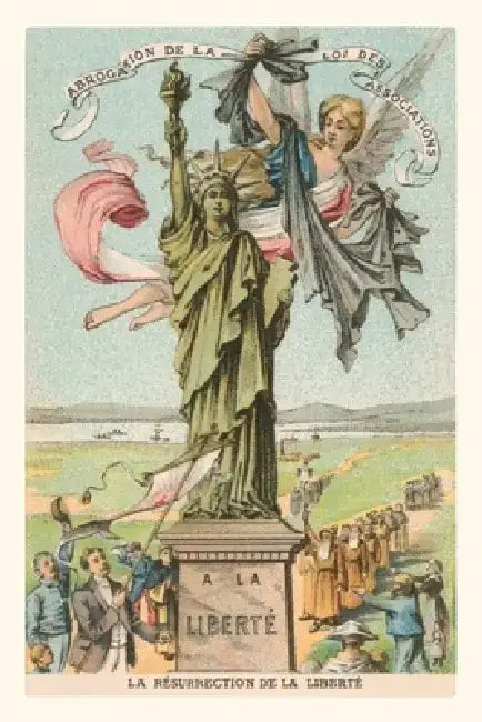 Vintage Journal French View of the Statue of Liberty by Found Image Press
