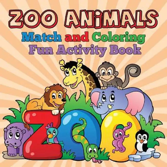 Zoo Animals - Match and Coloring Fun Activity Book by Baby Professor
