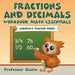 Fractions and Decimals Workbook Math Essentials: Children's Fraction Books by Professor Gusto