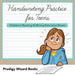 Handwriting Practice for Teens: Children's Reading & Writing Education Books by Prodigy Wizard Books