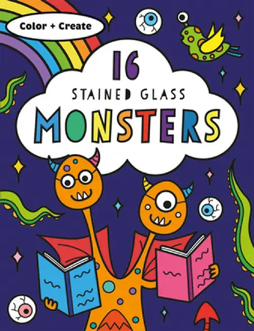 Stained Glass Coloring Monsters by Rachel Baines