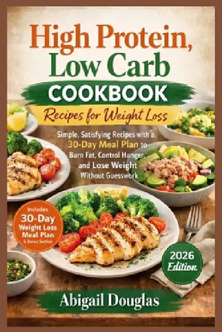 High Protein, Low Carb Cookbook Recipes for Weight Loss: Simple, Satisfying Recipes with a 30-Day Meal Plan to Burn Fat, Control Hunger, and Lose Weig by Abigail Douglas