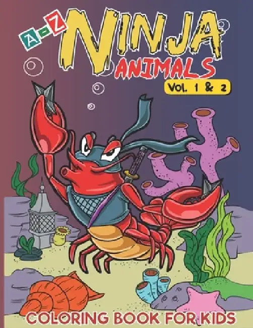 A-Z Ninja Animals Coloring Book for Kids: Alphabet coloring pages w/ One sided Fun & Relaxing Different Cute Animals to Color as Gift for Kids, Toddle by Yellow Paint