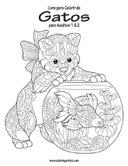 Livro para Colorir de Gatos para Adultos 1 & 2 by Snels, Nick