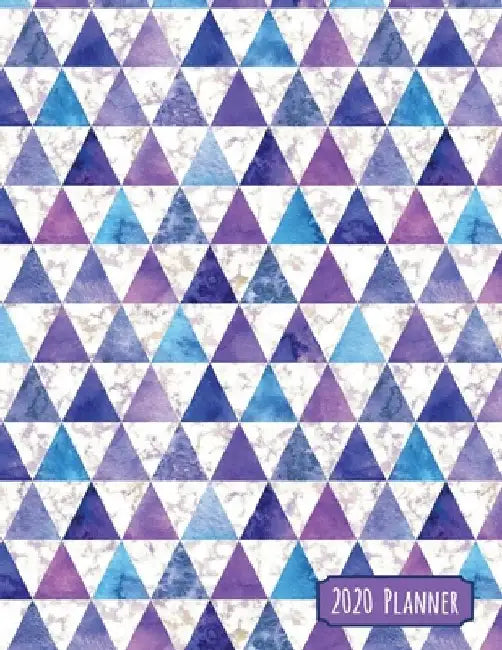 2020 Planner: Watercolor Blue and Purple Triangle Print Dated Daily, Weekly, Monthly Planner with Positive Affirmation Mandala Color by Watercolor Beauty Coloring Planners