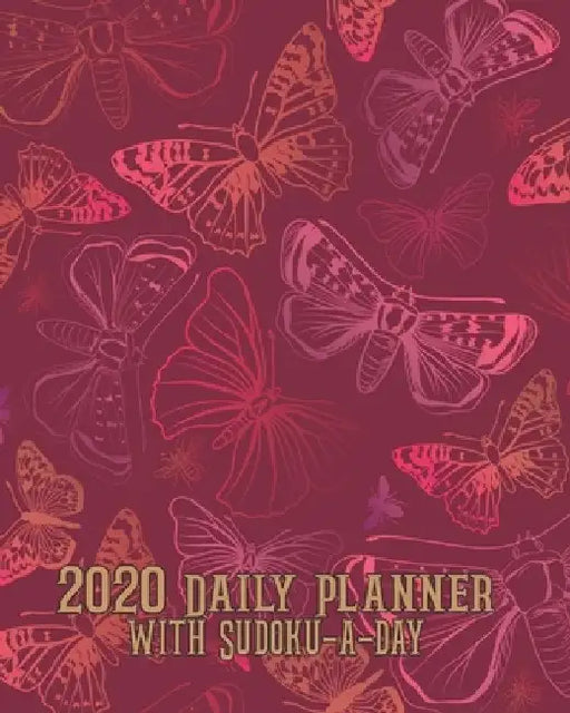 2020 Daily Planner with Sudoku a Day: Red Pink Butterflies Planning by Day Calendar Jan-Dec 2020 by Flower Petal Planners