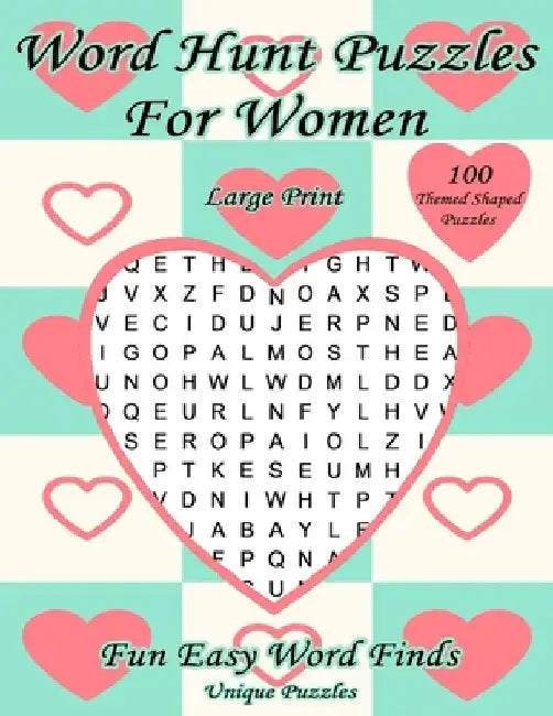Word Hunt Puzzles For Women Large Print: Fun Easy Word Finds by Unique Puzzles