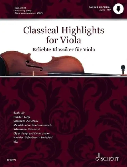 Classical Highlights for Viola: Arranged for Viola and Piano Book and Audio Online by Kate (EDT) Hal Leonard Publishing Corporation (COR)/ Mitchell