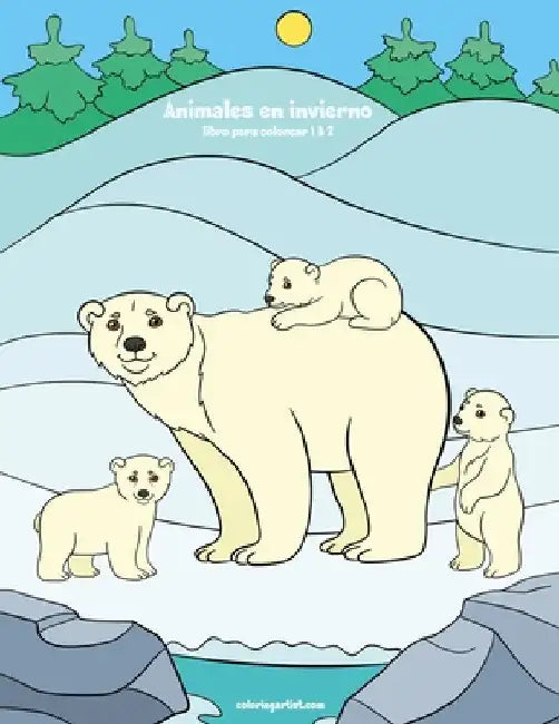 Animales en invierno libro para colorear 1 & 2 by Snels, Nick