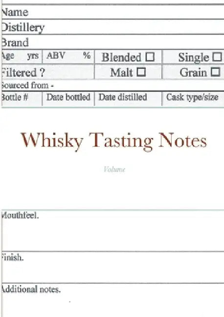 Whisky Tasting Notes by James Martin