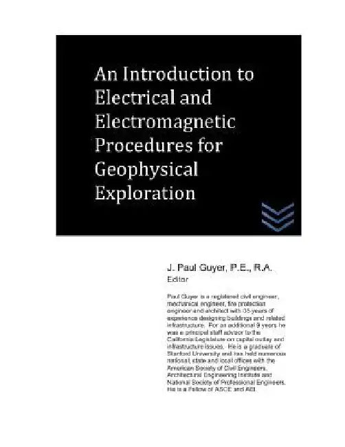 An Introduction to Electrical and Electromagnetic Procedures for Geophysical Exploration by J. Paul Guyer