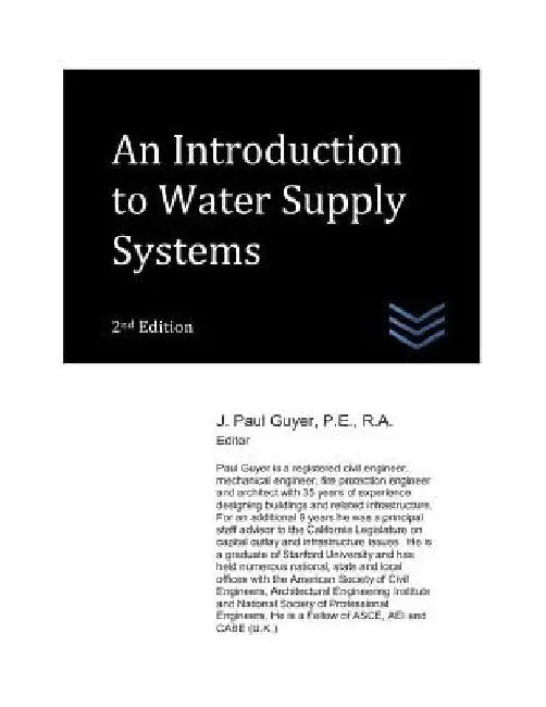 An Introduction to Water Supply Systems by J. Paul Guyer