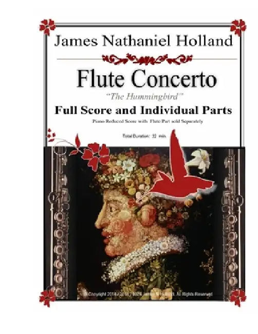 Flute Concerto "The Hummingbird": Full Score and Individual Parts by James Nathaniel Holland