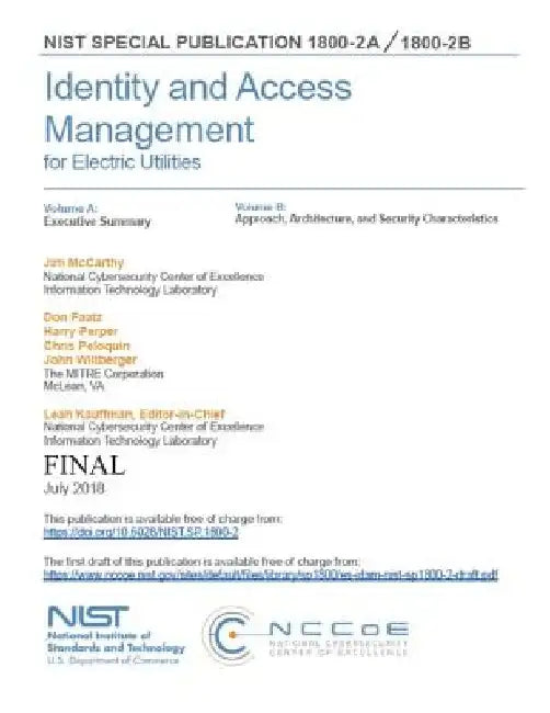 Identity and Access Management for Electric Utilities NIST SP 1800-2a + 2b by National Institute of Standards and Tech
