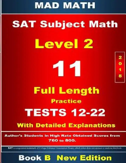 2018 SAT Subject Math Level 2 Book B Tests 12-22 by John Su