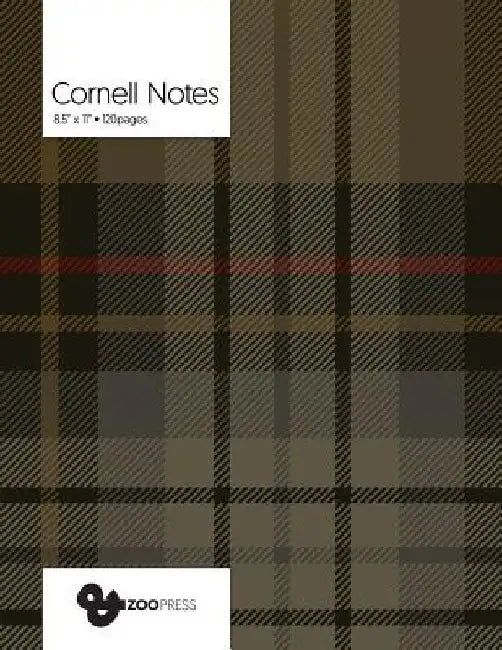 Cornell Notes: Fashion Plaid Cover - Best Note Taking System for Students, Writers, Conferences. Cornell Notes Notebook. Large 8.5 x by &zoo Press