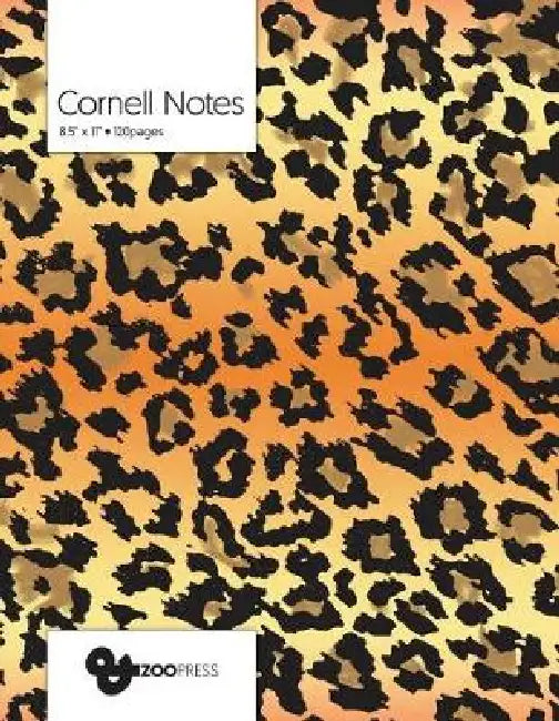 Cornell Notes: Jaguar Pattern Cover - Best Note Taking System for Students, Writers, Conferences. Cornell Notes Notebook. Large 8.5 x by &Zoo Press