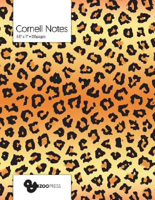 Cornell Notes: Leopard Pattern Cover - Best Note Taking System for Students, Writers, Conferences. Cornell Notes Notebook. Large 8.5 by &Zoo Press