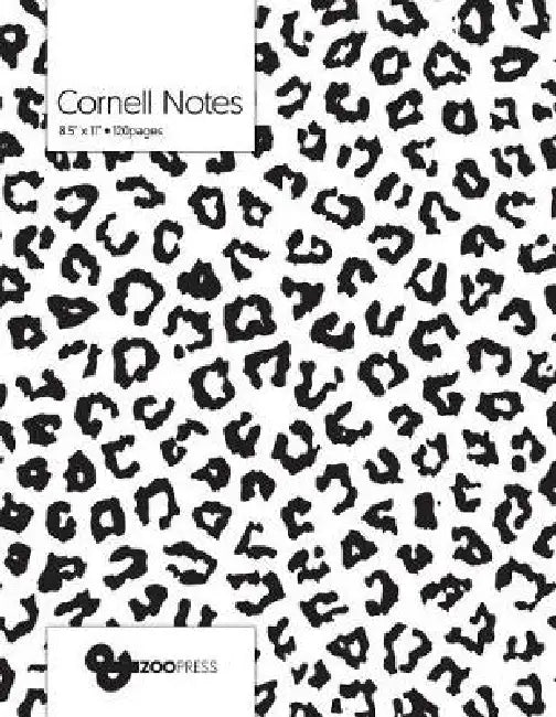 Cornell Notes: B&W Leopard Pattern Cover - Best Note Taking System for Students, Writers, Conferences. Cornell Notes Notebook. Large by &zoo Press