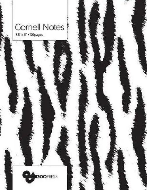 Cornell Notes: B&W Tiger Pattern Cover - Best Note Taking System for Students, Writers, Conferences. Cornell Notes Notebook. Large 8. by &zoo Press