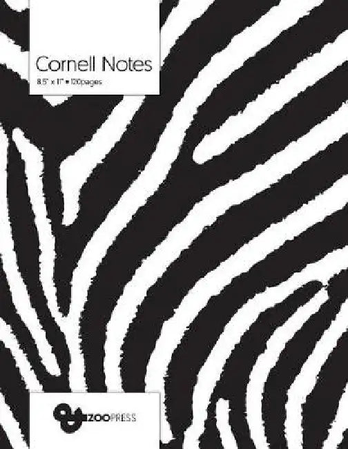 Cornell Notes: B&W Zebra Pattern Cover - Best Note Taking System for Students, Writers, Conferences. Cornell Notes Notebook. Large 8. by &zoo Press