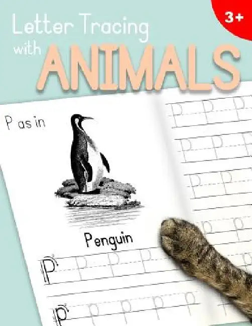 Letter Tracing With Animals: Learn the Alphabet - Handwriting Practice Workbook for Children in Preschool and Kindergarten - Light Blue-Peach Cover by Dr Ashley Thomas